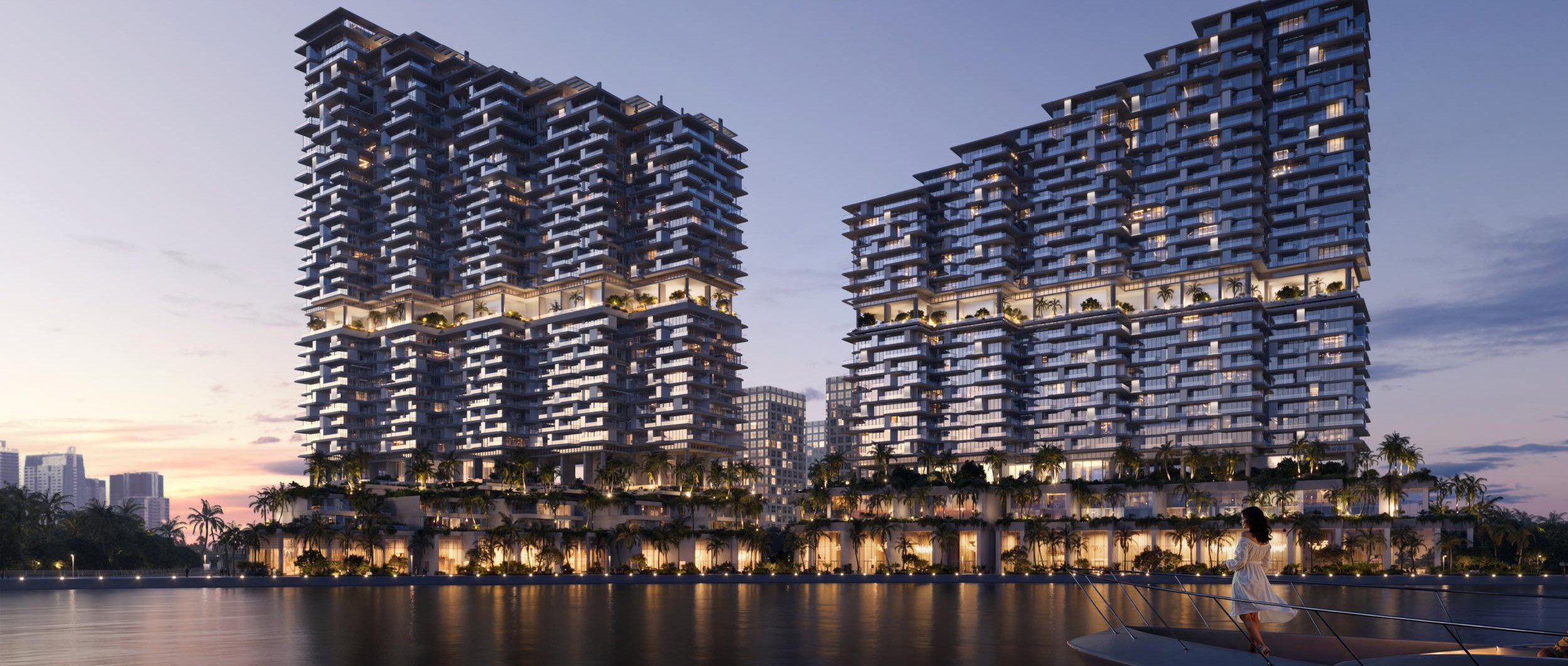 Aerial view of Riviera Residences community on Reem Island highlighting luxury waterfront apartments in Abu Dhabi.